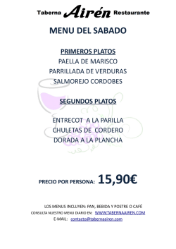 Men&uacute; del d&iacute;a - Taberna Airen
