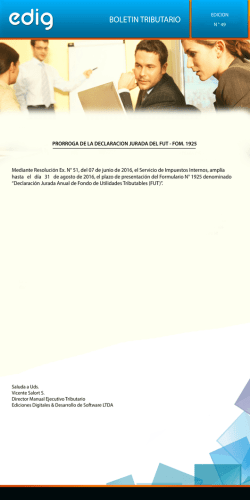 PRORROGA DE LA DECLARACION JURADA DEL FUT