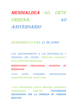 Mendialdea 40. Urte urrena. 40 aniversario