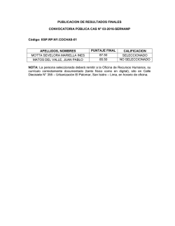 PUBLICACION DE RESULTADOS PRELIMINARES