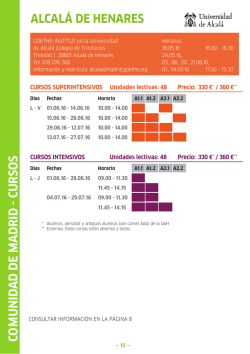 Cursos de verano 2016 en Alcal&aacute; - Goethe