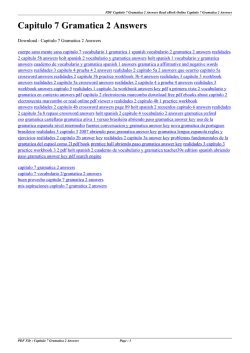 Capitulo 7 Gramatica 2 Answers
