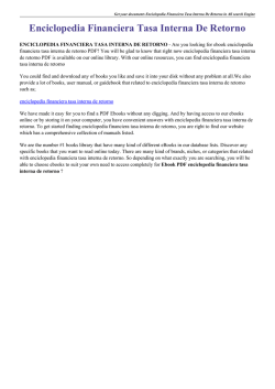 Enciclopedia Financiera Tasa Interna De Retorno