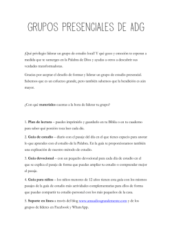 &iexcl;Qu&eacute; privilegio liderar un grupo de estudio local! Y