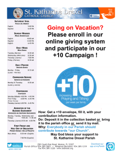 Going on Vacation? - St Katharine Drexel Catholic Church