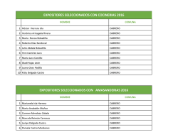 EXPOSITORES SELECCIONADOS CON COCINERIAS 2016