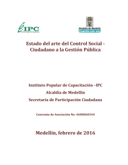 Estado del arte del Control Social - Instituto Popular de Capacitaci&oacute;n