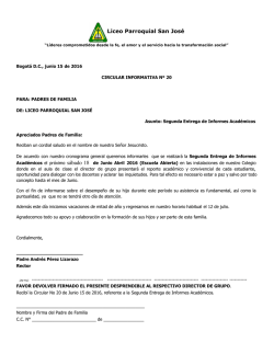 Entrega de Informes acad&eacute;micos