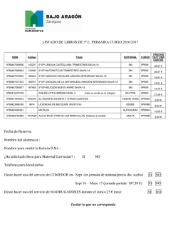 listado libros 5&ordm; primaria 2016-2017