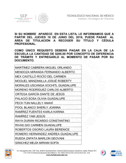 si su nombre aparece en esta lista, le informamos que a partir del