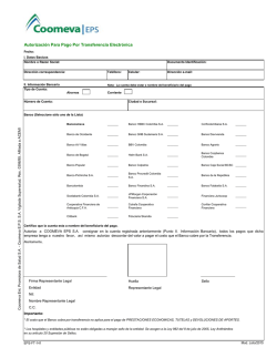 Autorizaci&oacute;n Para Pago Por Transferencia Electr&oacute;nica