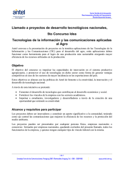 Llamado a proyectos de desarrollo tecnol&oacute;gicos nacionales