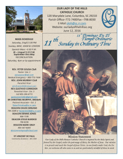 Sunday in Ordinary Time - Our Lady of the Hills Catholic Church