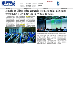 Jornada en Bilbao sobre comercio internacional de alimentos