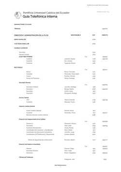 Gu&iacute;a telef&oacute;nica - Pontificia Universidad Cat&oacute;lica del Ecuador
