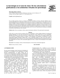 La tecnolog&iacute;a en el aula de clase: De las calculadoras graficadoras