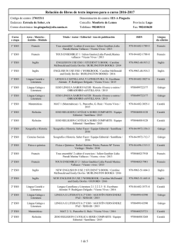 Relaci&oacute;n de libros de texto e material did&aacute;ctico impreso para o