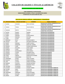 X Colaci&oacute;n - Junio 2016.