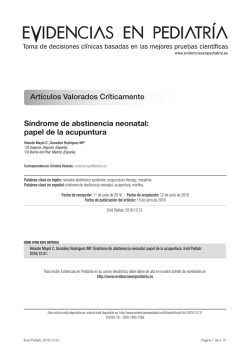 papel de la acupuntura - Evidencias en Pediatr&iacute;a
