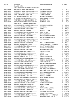 Art&iacute;culo Descripci&oacute;n Descripci&oacute;n Adicional Pr.s/iva L&iacute;nea: 080