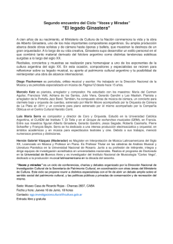 gacetilla - Instituto Nacional de Musicolog&iacute;a "Carlos Vega"