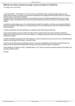 Millones de ni&Atilde;&plusmn;os exentos de pagar cuotas