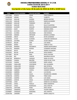 Atenci&oacute;n el d&iacute;a lunes 18 de julio de 2016 de 8:00 a 10:00 horas