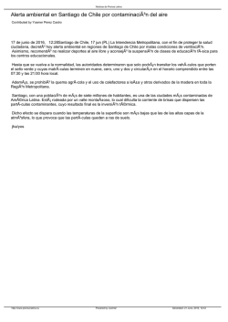 Alerta ambiental en Santiago de Chile por
