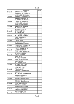 Sheet1 Page 1 Integrantes nota Grupo 1 SANTIAGO ABALDE
