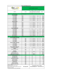 Lista de precios Calentadores