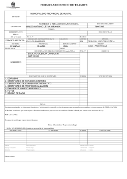 formulario unico de tr&aacute;mite - Municipalidad Provincial de Huaral