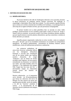 Historia - Municipalidad Distrital de San Juan del Oro