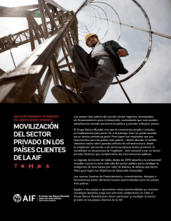 movIlIzAcI&oacute;n del sector prIvAdo en los pA&iacute;ses clIentes de lA AIF