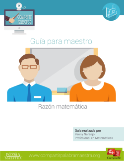 Gu&iacute;a para maestro - Compartir Palabra maestra