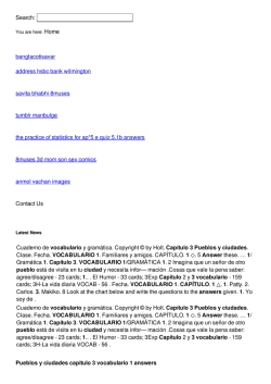 Pueblos y ciudades capitulo 3 vocabulario 1 answers