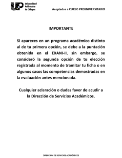 Resultados 2016 Pre Universitario