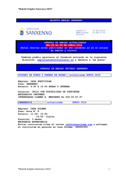 Bolet&iacute;n de ofertas de empleo privado de Sanxenxo (22/06/2016)
