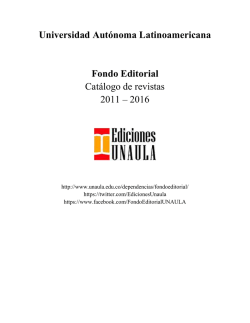 Cat&aacute;logo Revistas - Universidad Aut&oacute;noma Latinoamericana