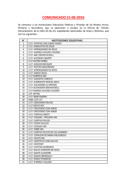Comunicado: Primera relaci&oacute;n de expedientes