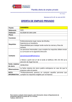 oferta de empleo privado - Ayuntamiento de Alc&aacute;zar de San Juan