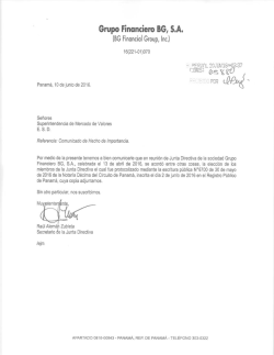 BG Financial Group, Inc_Elecci&oacute;n de Miembros de la Junta Directiva.