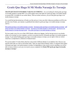 Gratis Que Hago Si Mi Media Naranja Es Toronja