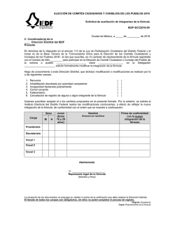 sustitucion integrante o conformacion formula 2016