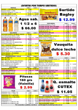 Lista de Ofertas - Articulos de temporada