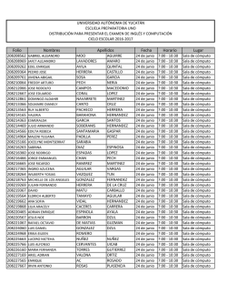 Folio Nombres Fecha Horario Lugar Apellidos