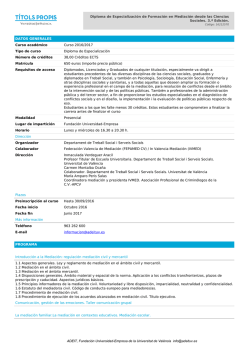 DATOS GENERALES Curso acad&eacute;mico Curso 2016/2017 Tipo de