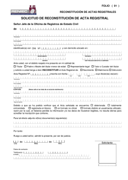 solicitud de reconstituci&oacute;n de acta registral