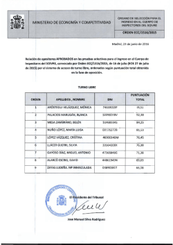 Relaci&oacute;n de aprobados (Turno Libre)