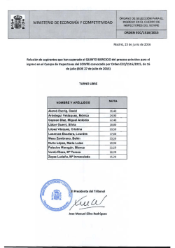 Turno Libre - Ministerio de Econom&iacute;a y Competitividad