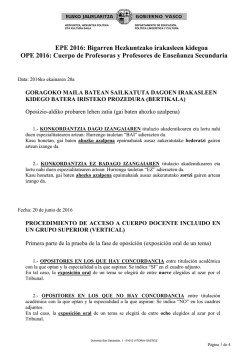 ez onartuak / listado de desestimados/as